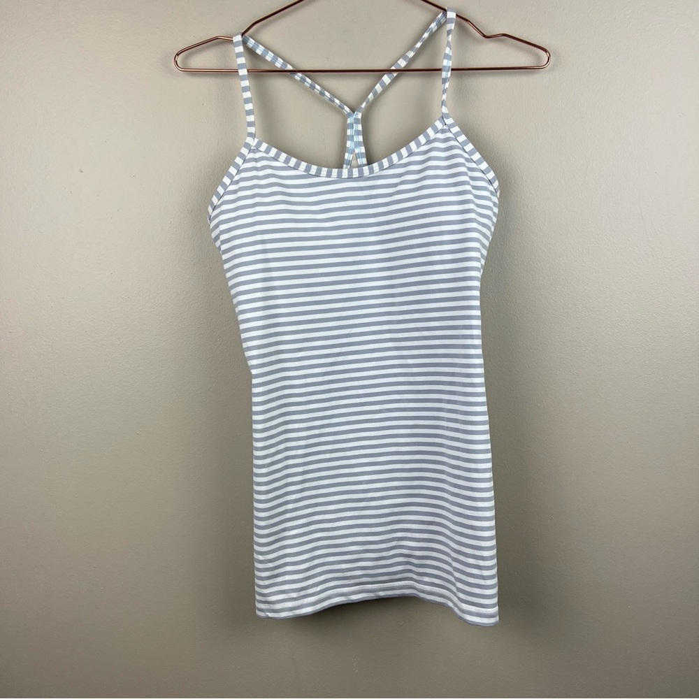 lululemon gray striped tank women’s size 8